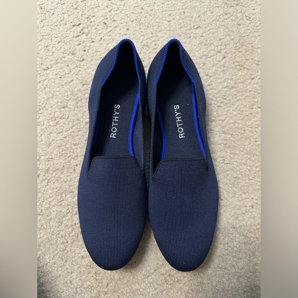 Rothy’s navy blue loafers size 10.5